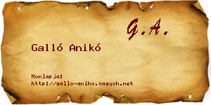 Galló Anikó névjegykártya